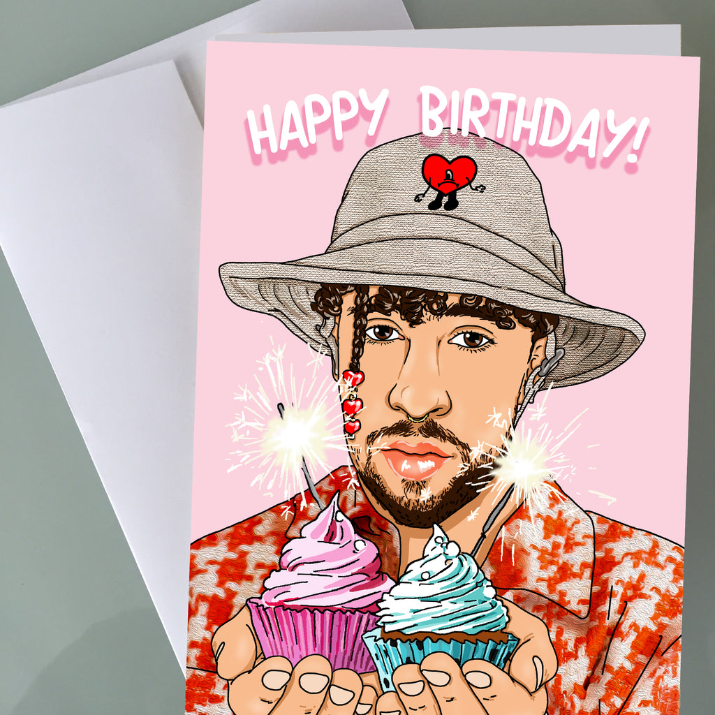 Bad Bunny Birthday Card - Feliz Cumpleaños, Funny Birthday Card Music – Abe Gallery
